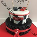 Cars themed Cake with a tyre