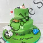 Stacked Golf themed Cake