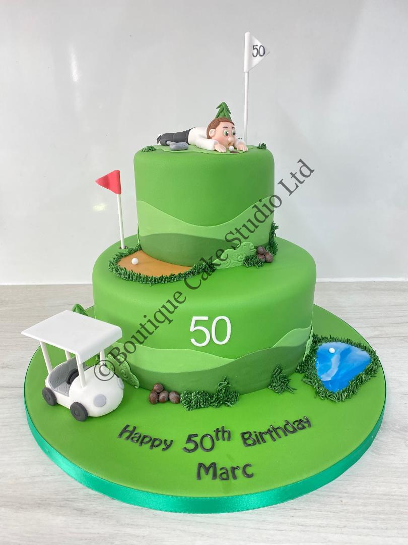 Stacked Golf themed Cake