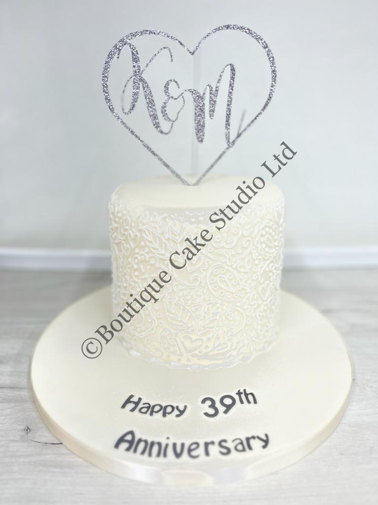 Lace Wedding Anniversary Cake