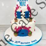 Mamma Mia themed Stacked Cake