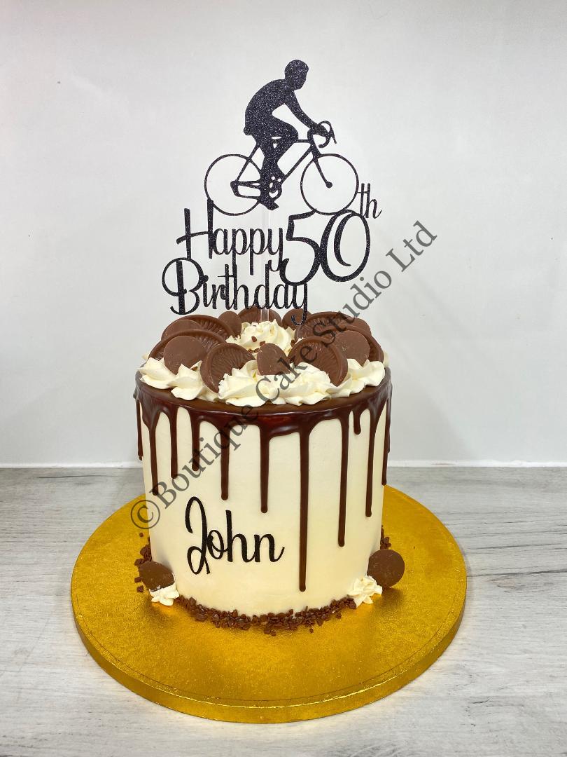Chocolate Drip Cake with Personalised Cake Topper