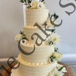Patterned Buttercream Wedding Cake