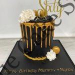 Black Cake with Gold Chocolate Drip