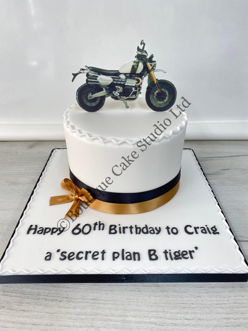 Round Cake with Motorbike