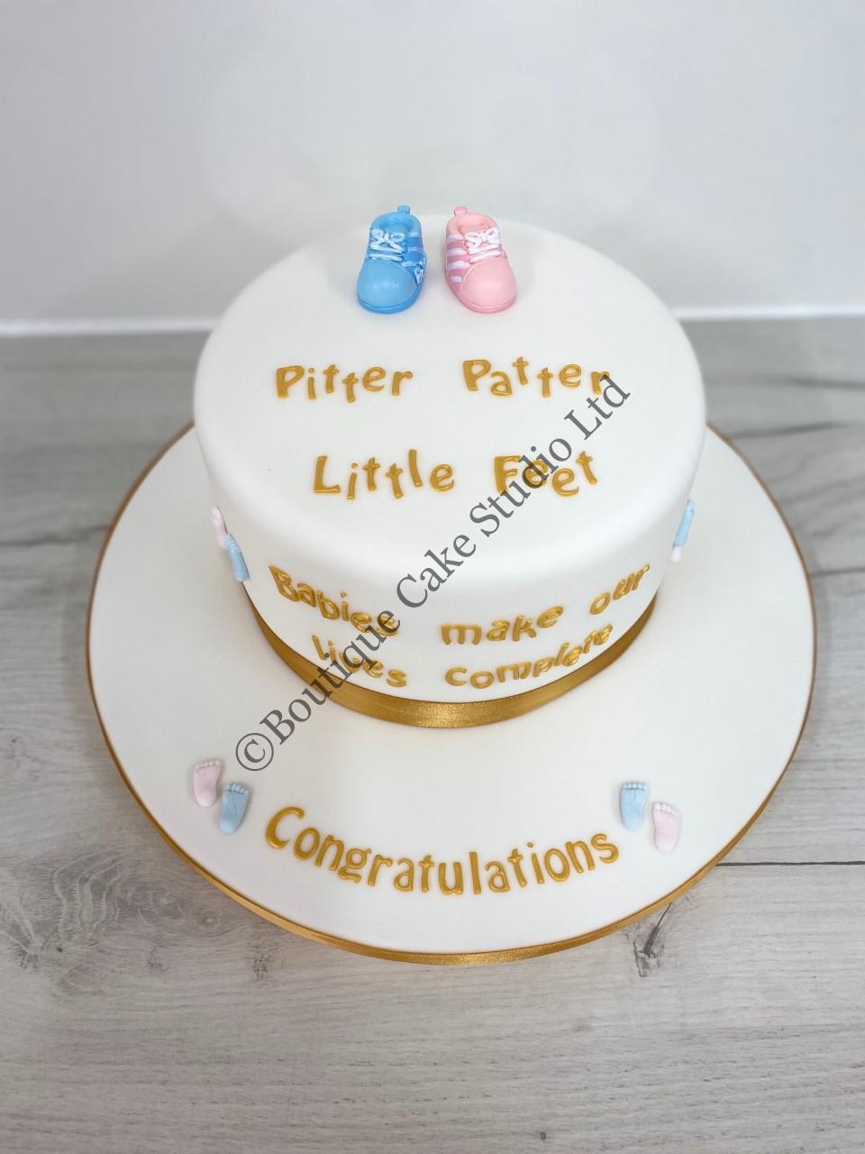 Pitter Patter Baby Shower cake