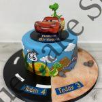 Cars & Dinosaur Cake