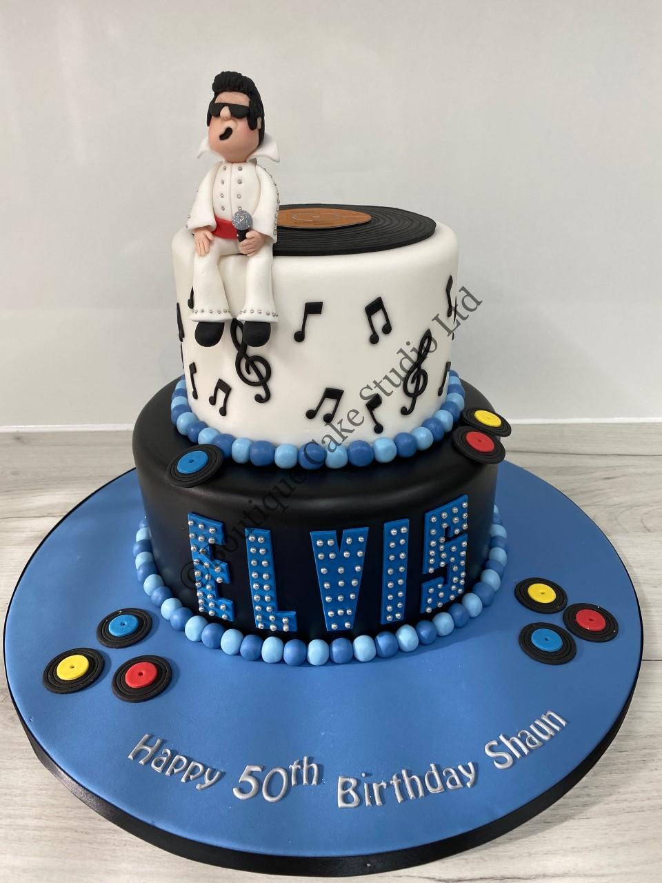 Elvis themed Stacked Cake