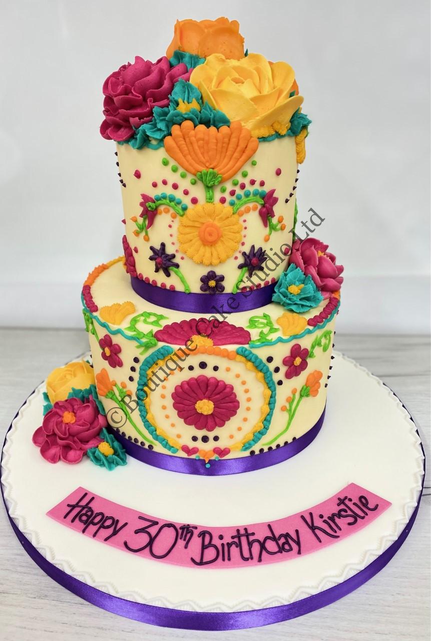 Floral Piped Buttercream Cake