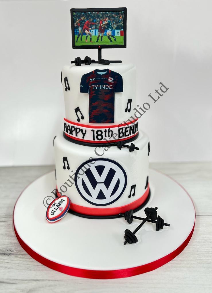 Sport themed Stacked Cake