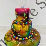 Multi Coloured Stacked Cake