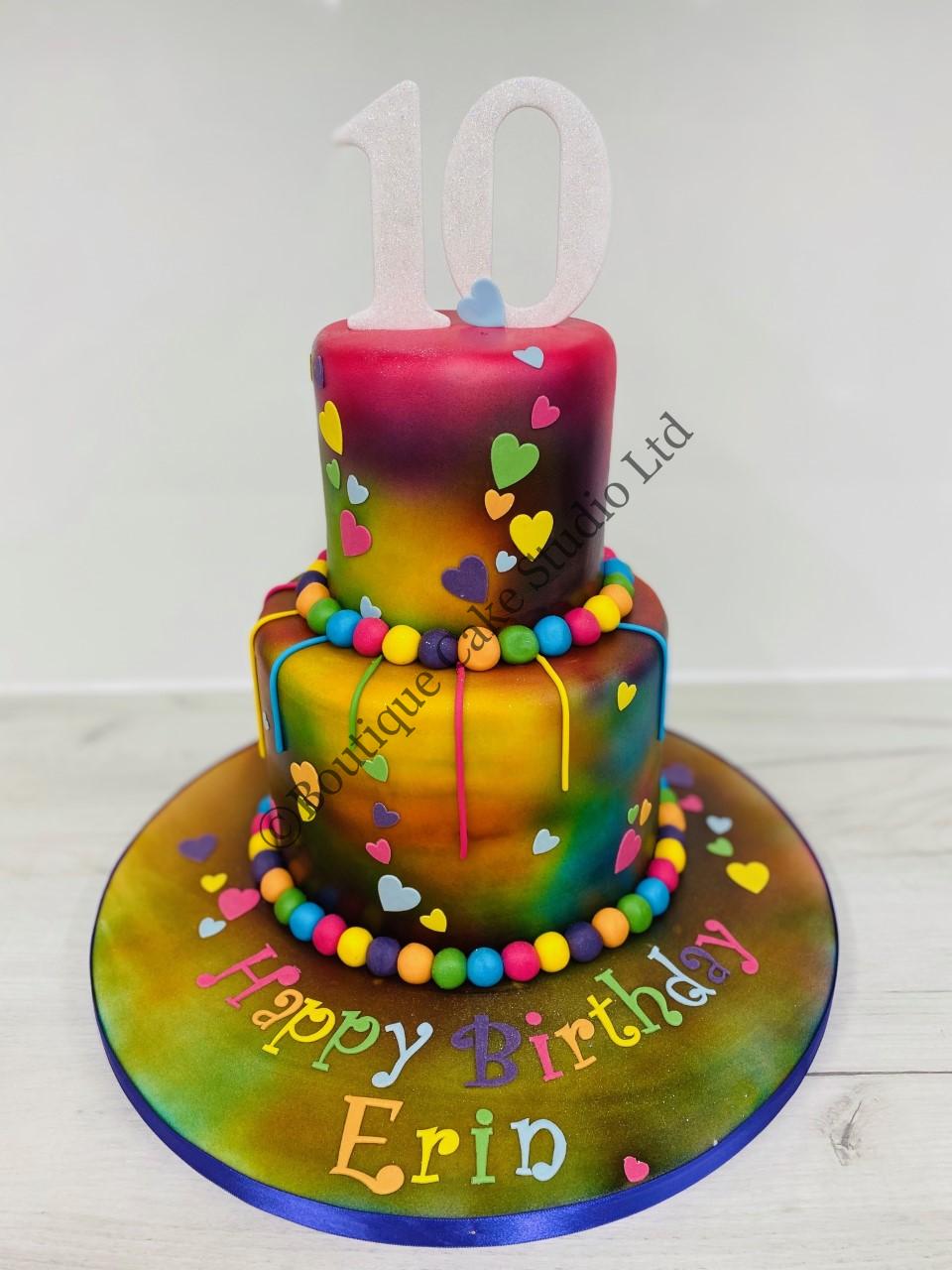 Multi Coloured Stacked Cake