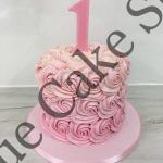 Pink Buttercream Swirl Cake Smash Cake
