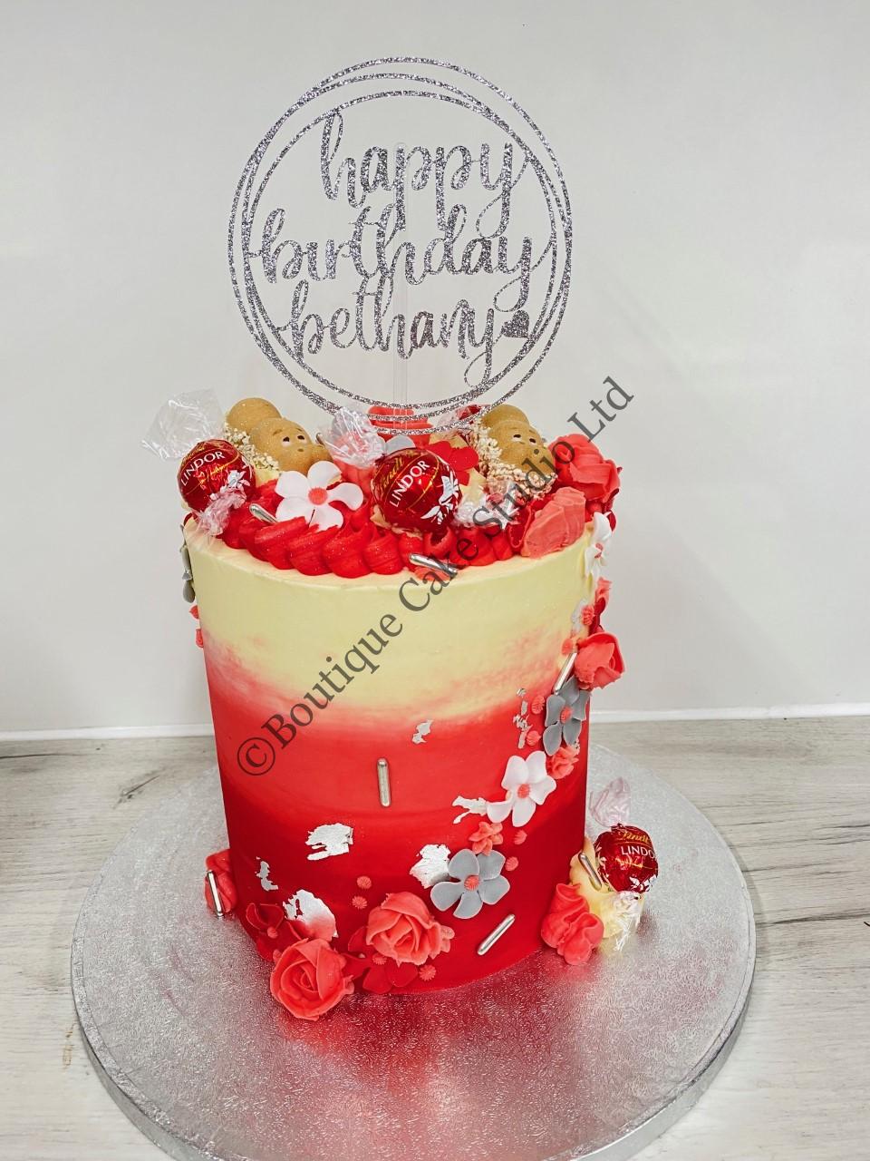 Red Ombre buttercream Cake