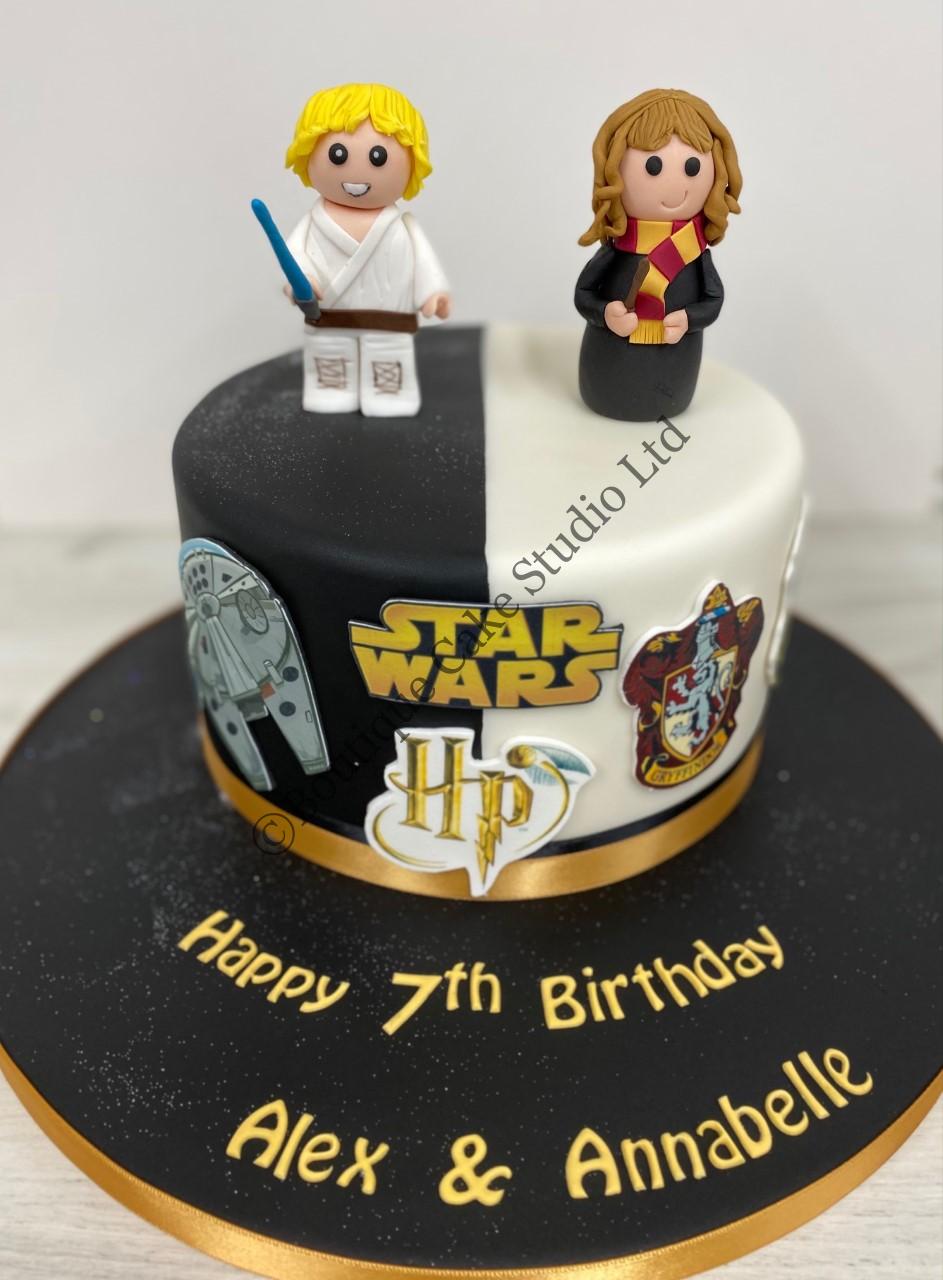 Star Wars and Harry Potter themed Cake