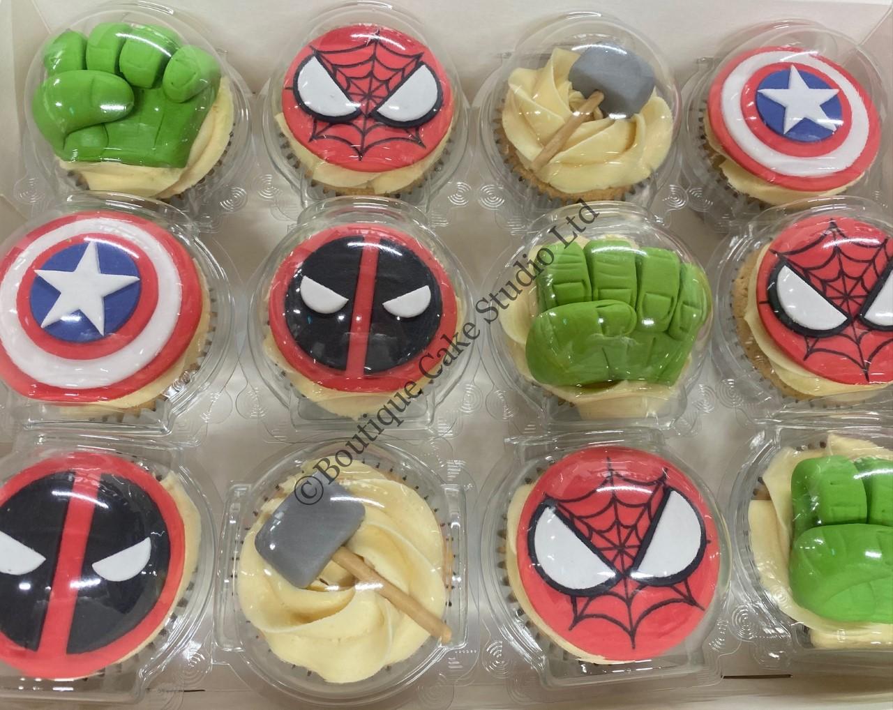 Superhero themed Cupcakes