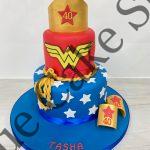 Wonder Woman themed Stacked Cake