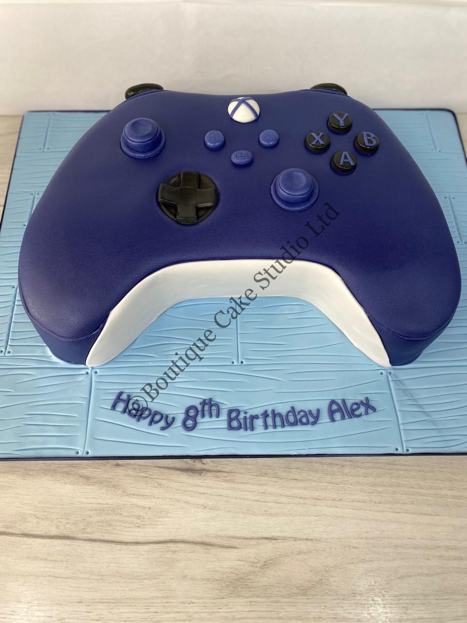 Blue X Box Controller Cake